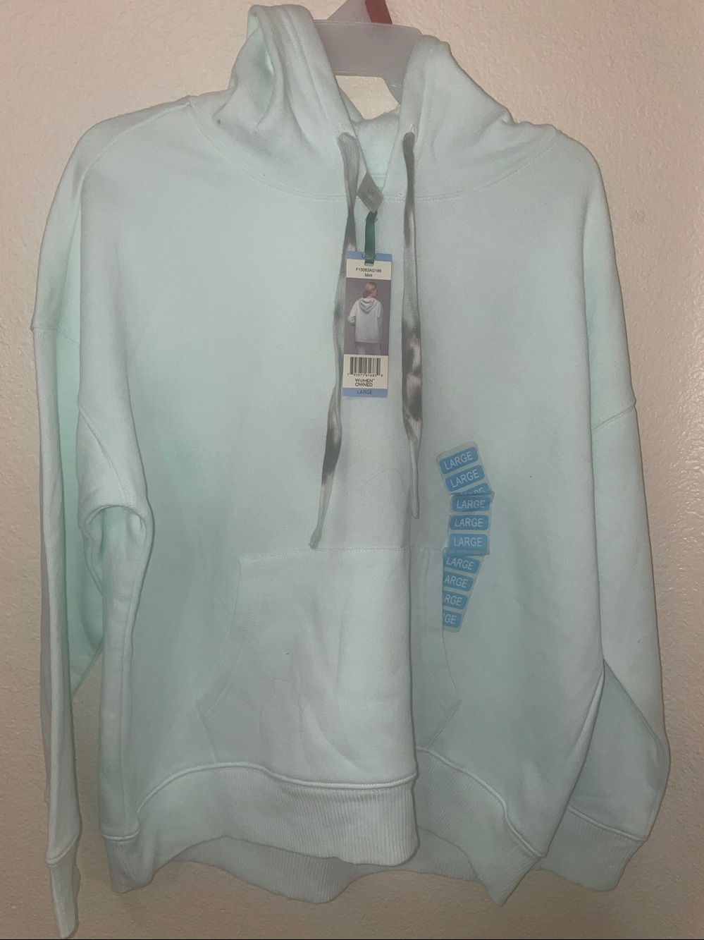 BNWT Green Tea Spring Hoodie, mint shade Size L
